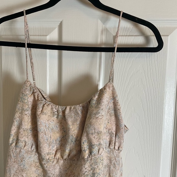 H&M Tie Back Adjustable Floral Dress Size Large linen blend - Picture 3 of 10